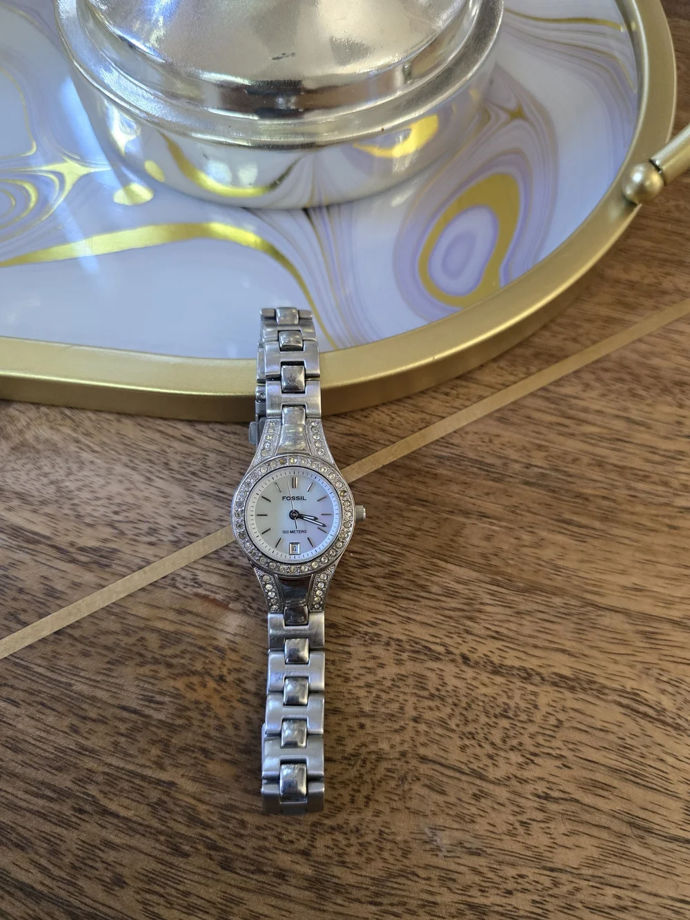 Fossil Women’s Silver Crystal Accent Stainless Steel Watch - Silver
